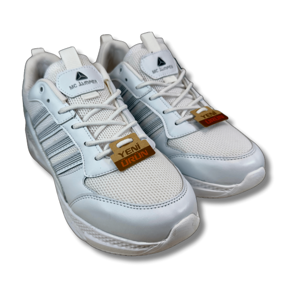 MC Jamper 2213 Beyaz Hafızalı İç Tabanlı Bağcıklı Erkek Spor Ayakkabı