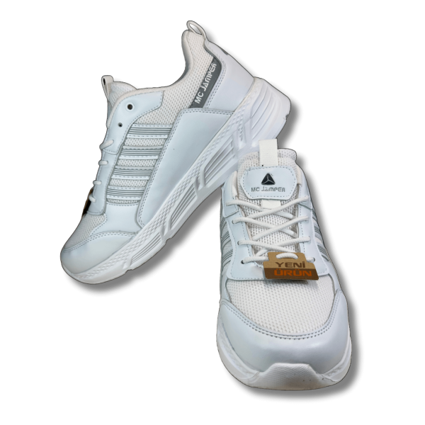 MC Jamper 2213 Beyaz Hafızalı İç Tabanlı Bağcıklı Erkek Spor Ayakkabı