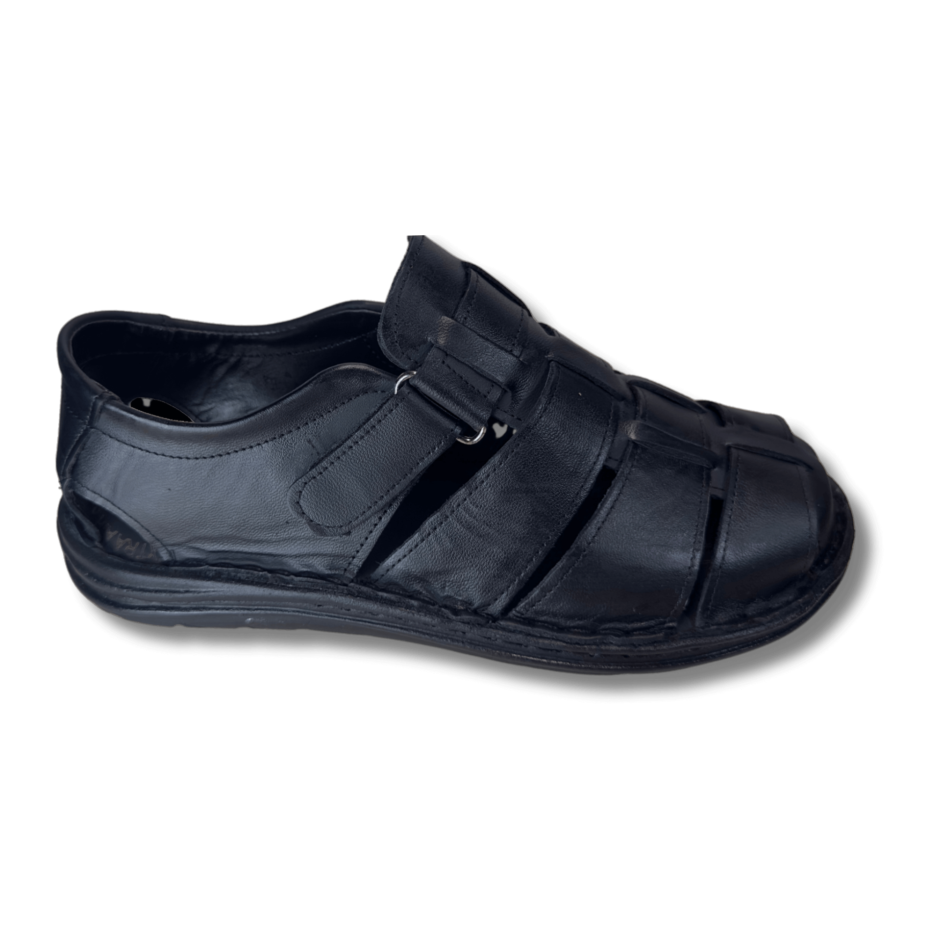 COMFORT Siyah Hakiki Deri Erkek Sandalet Ayakkabı