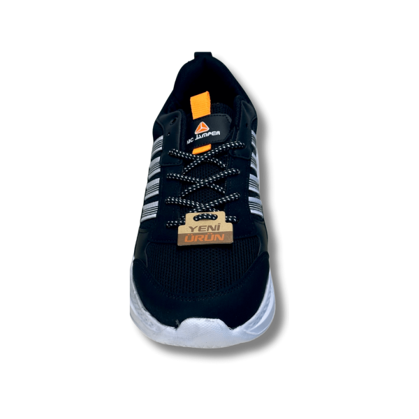 MC Jamper 2213 Siyah Beyaz Oranj Hafızalı İç Tabanlı Bağcıklı Erkek Spor Ayakkabı