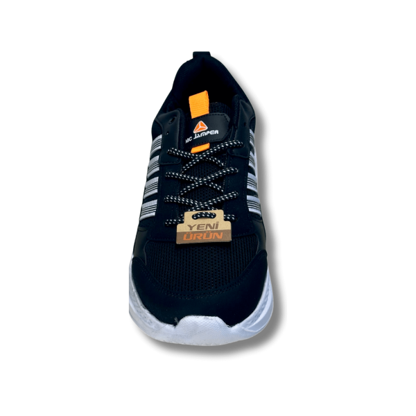 MC Jamper 2213 Siyah Beyaz Oranj Hafızalı İç Tabanlı Bağcıklı Erkek Spor Ayakkabı
