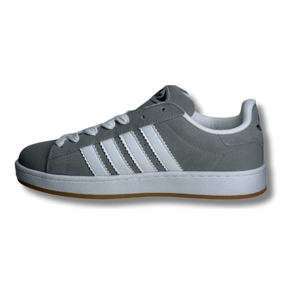 BUMERİX Gri Beyaz Şeritli Erkek Sneaker Spor Ayakkabı
