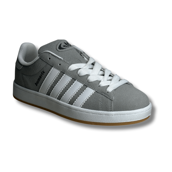 BUMERİX Gri Beyaz Şeritli Erkek Sneaker Spor Ayakkabı