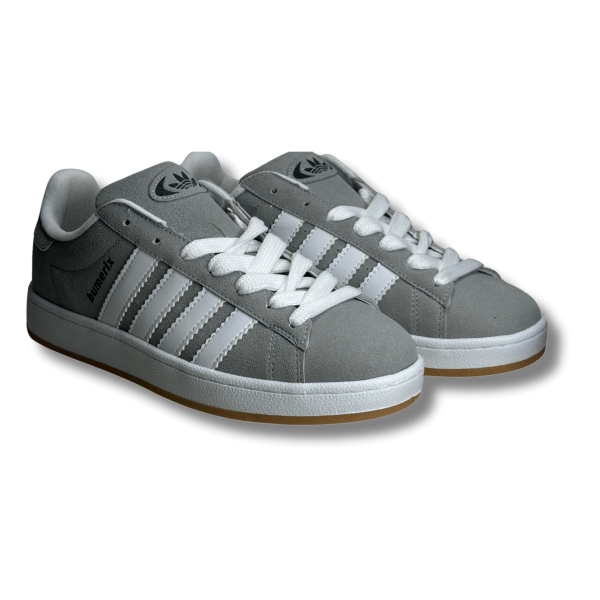 BUMERİX Gri Beyaz Şeritli Erkek Sneaker Spor Ayakkabı