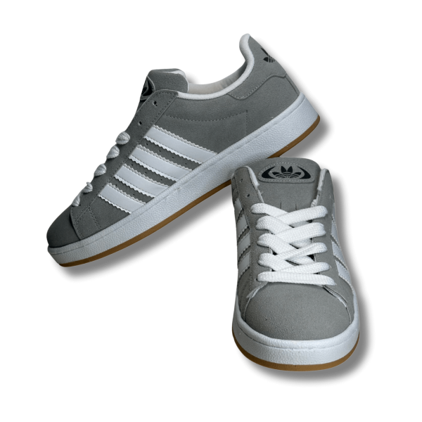 BUMERİX Gri Beyaz Şeritli Erkek Sneaker Spor Ayakkabı