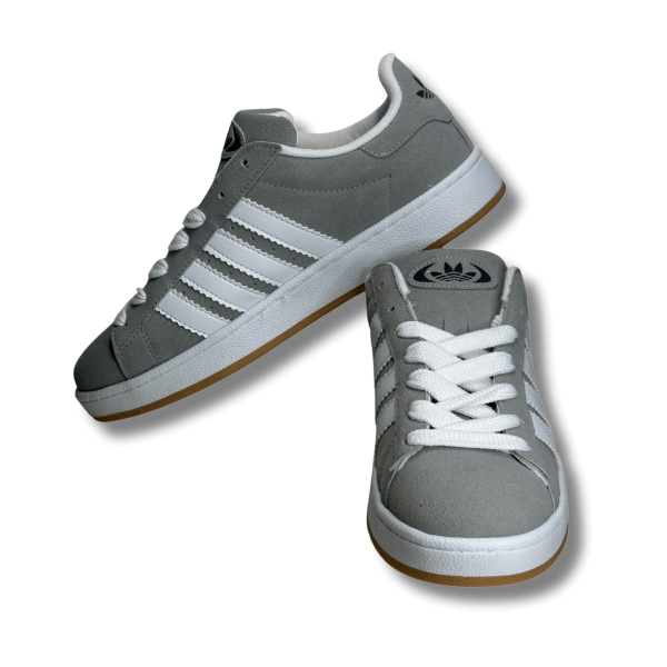 BUMERİX Gri Beyaz Şeritli Erkek Sneaker Spor Ayakkabı
