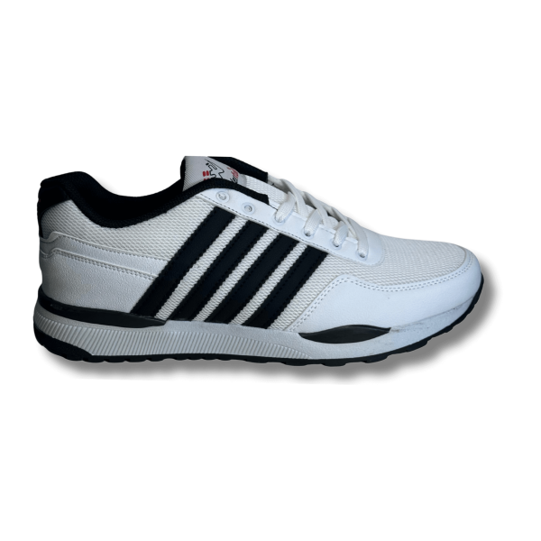 WANDERFULL Beyaz Siyah Şeritli Erkek Sneaker Spor Ayakkabı