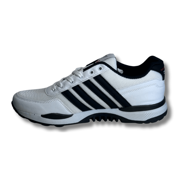 WANDERFULL Beyaz Siyah Şeritli Erkek Sneaker Spor Ayakkabı