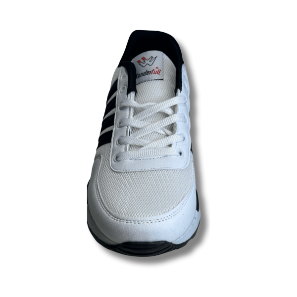 WANDERFULL Beyaz Siyah Şeritli Erkek Sneaker Spor Ayakkabı