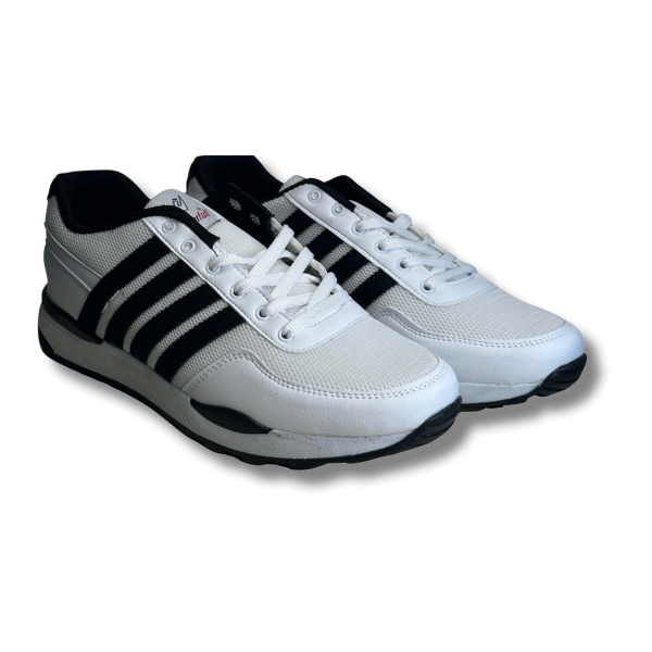 WANDERFULL Beyaz Siyah Şeritli Erkek Sneaker Spor Ayakkabı