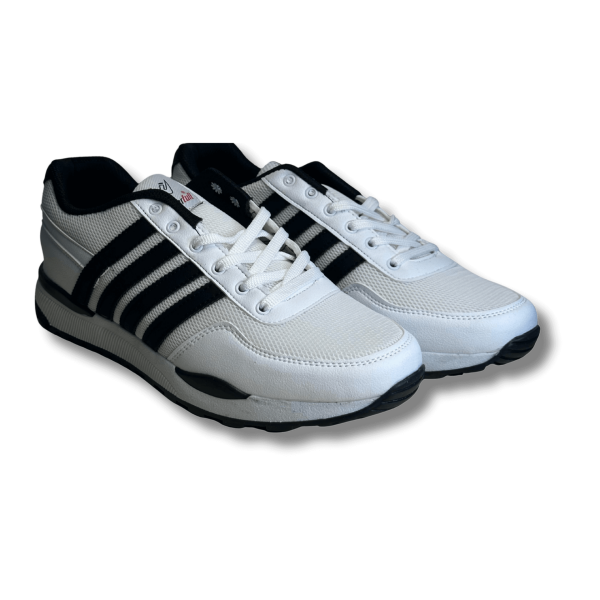 WANDERFULL Beyaz Siyah Şeritli Erkek Sneaker Spor Ayakkabı