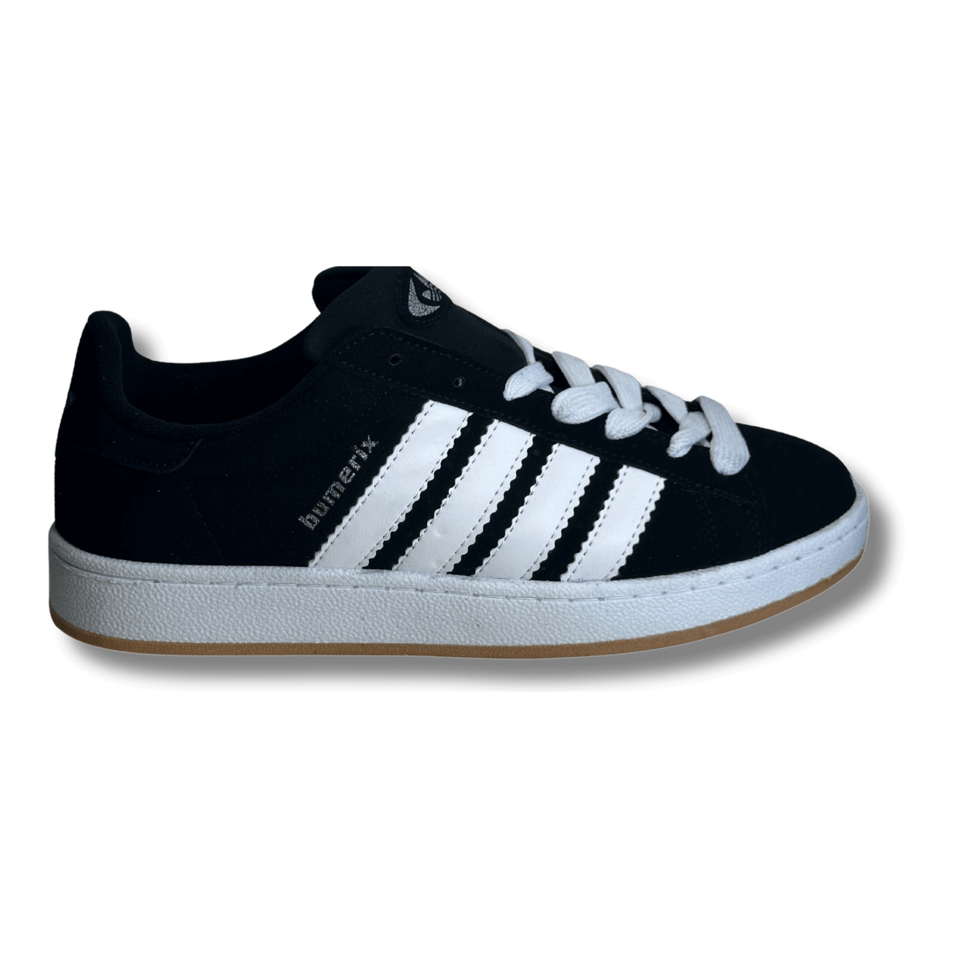 BUMERİX Siyah Beyaz Şeritli Erkek Sneaker Spor Ayakkabı