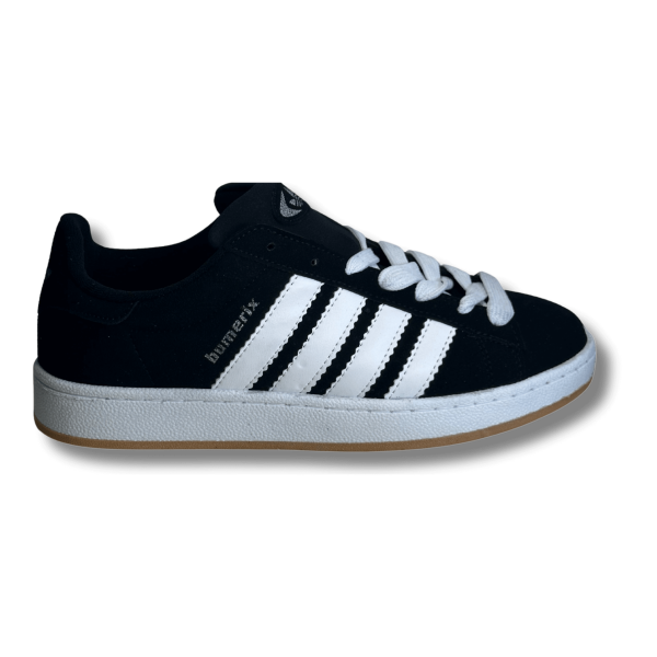 BUMERİX Siyah Beyaz Şeritli Erkek Sneaker Spor Ayakkabı