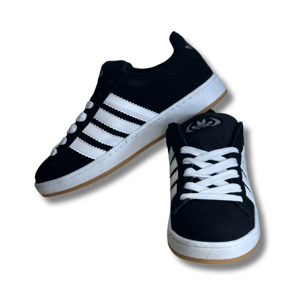 BUMERİX Siyah Beyaz Şeritli Erkek Sneaker Spor Ayakkabı